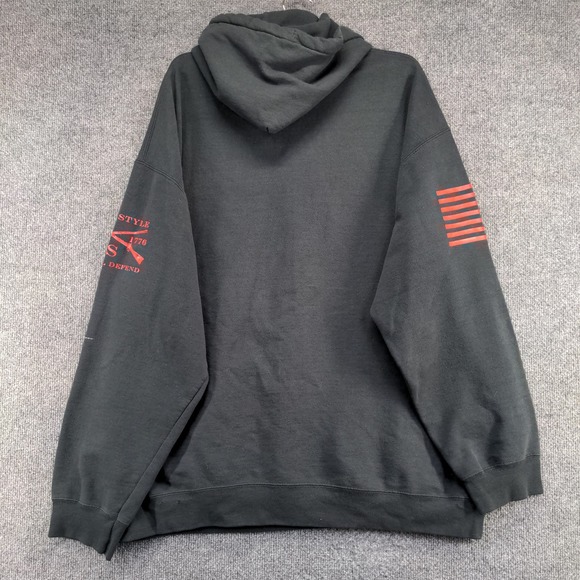 Grunt Style Men's Pullover Hoodie Black Size XXL Military Patriotic Graphic - Picture 3 of 13